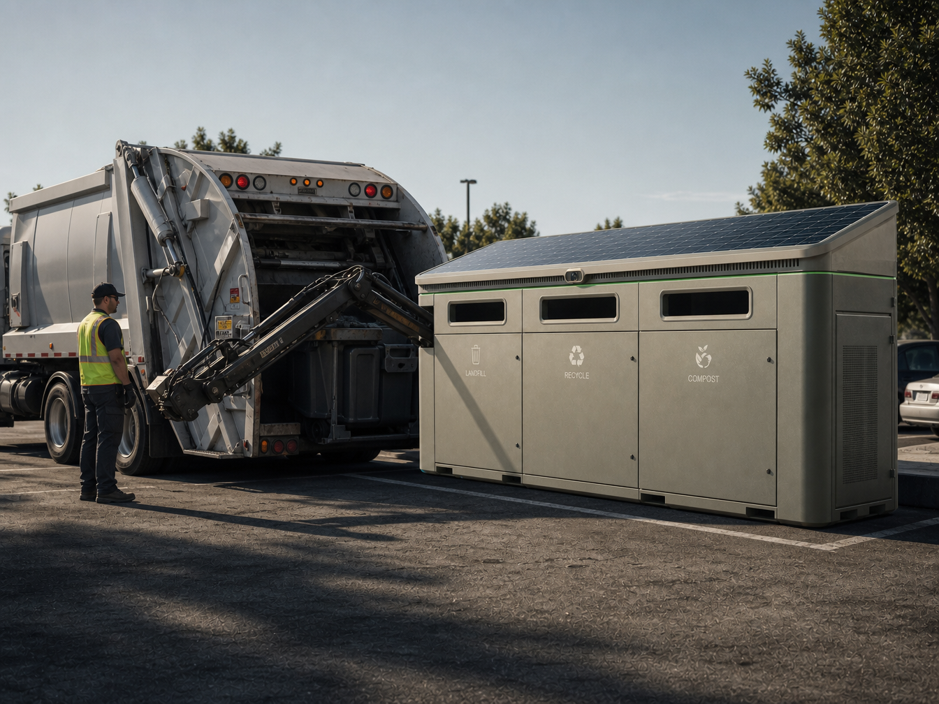 Operator truck collecting from a zone station